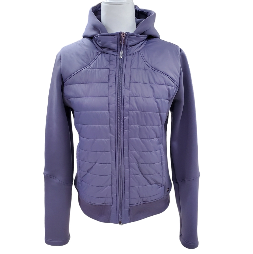 Calia by Carrie Underwood jacket woman's Medium purple puffer and scuba